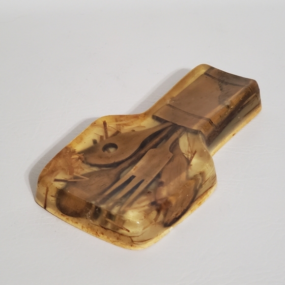 Vintage Vomit Spoon Rest 70s Layered Resin Handmade Country Farmhouse Decor - Picture 3 of 6